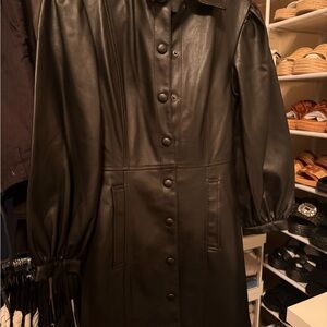 Black Leather Button-Up dress